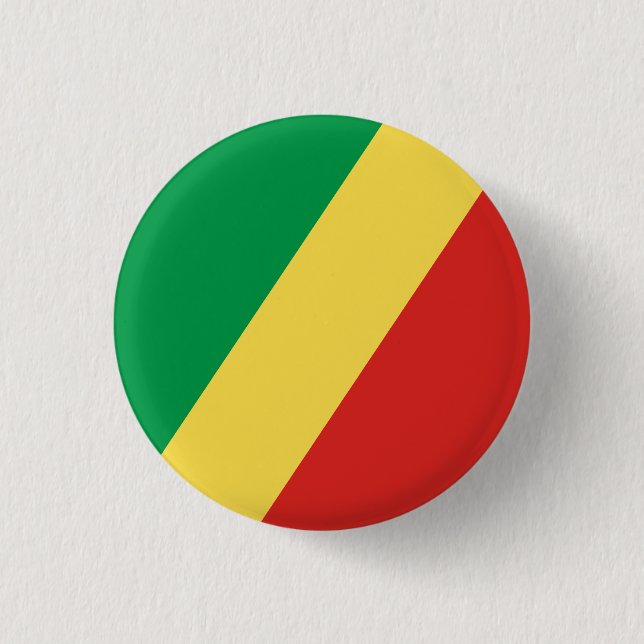 Flag of the Republic of the Congo 1 Inch Round Button (Front)