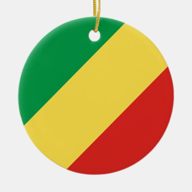 Flag of the Republic of the Congo Ceramic Ornament (Front)