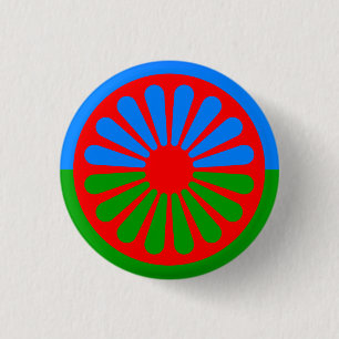 Flag of the Romani people 1 Inch Round Button