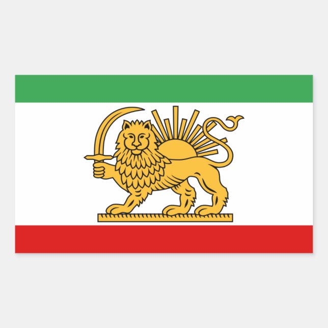 Flag of the Shah of Iran (1964-1980) شیر و خورشید Sticker (Front)