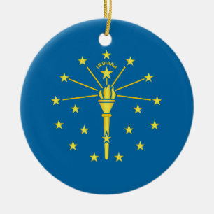 Flag of the State of Indiana Ceramic Ornament