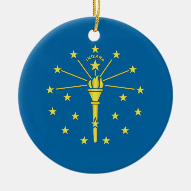 Flag of the State of Indiana Ceramic Ornament (Front)