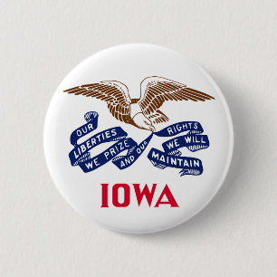 Flag of the state of Iowa 2 Inch Round Button