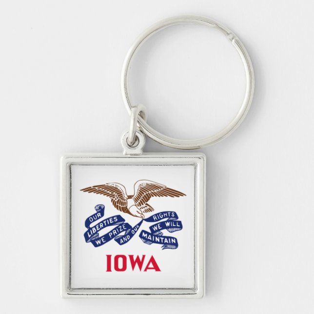 Flag of the state of Iowa Keychain (Front)