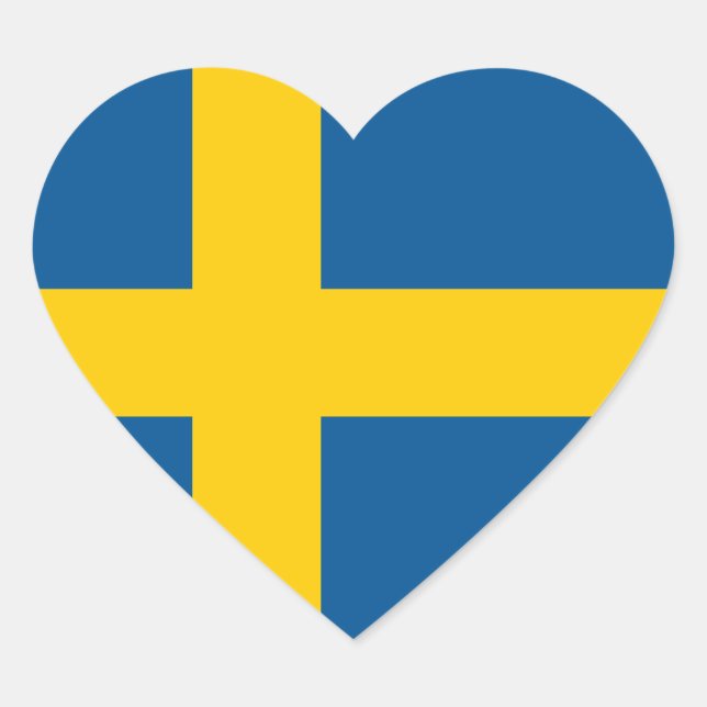 Flag of the Sweden Heart Sticker (Front)