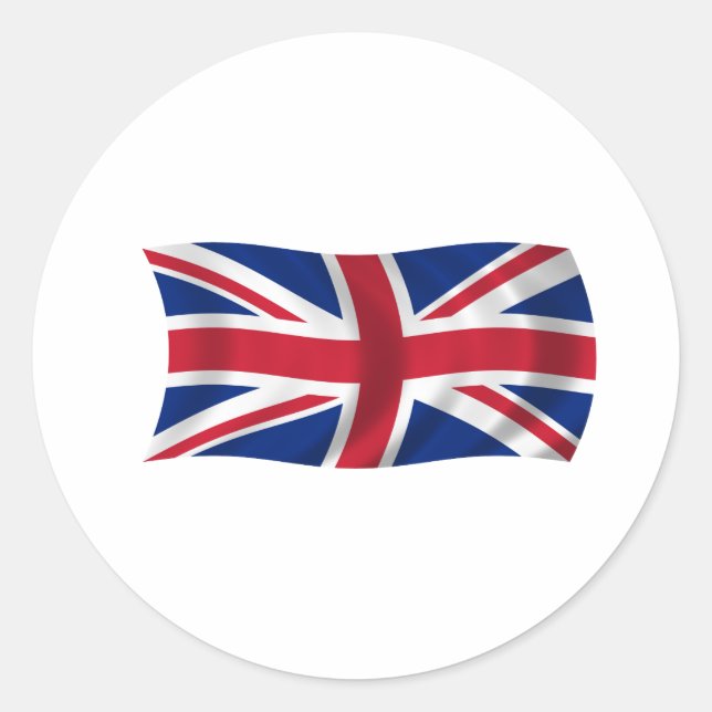 Flag of the United Kingdom Classic Round Sticker (Front)