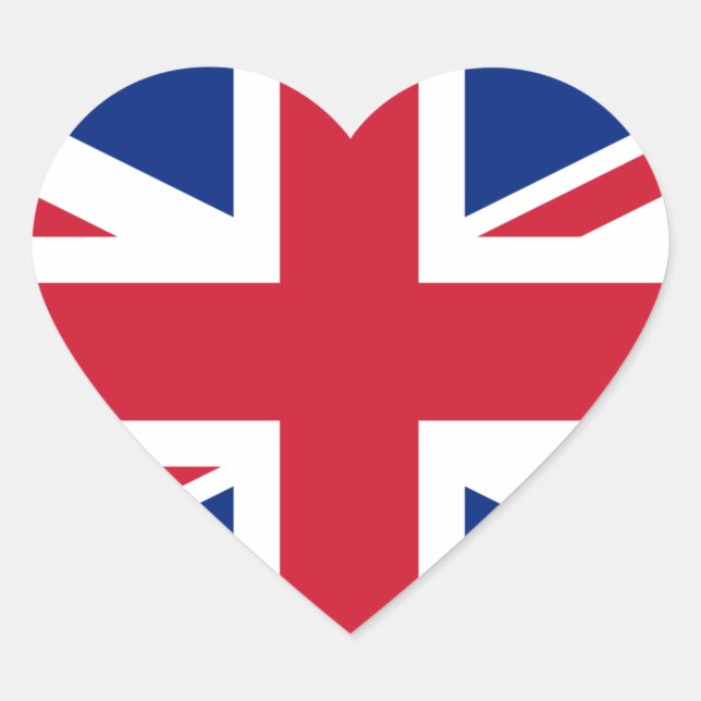 Flag of the United Kingdom Heart Sticker (Front)