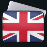 Flag of the United Kingdom Laptop Sleeve<br><div class="desc">The national flag of the United Kingdom is the Union Jack, also known as the Union Flag. The flag consists of the red cross of Saint George (patron saint of England), edged in white, superimposed on the Cross of St Patrick (patron saint of Ireland), which are superimposed on the Saltire...</div>