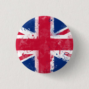 Flag of the United Kingdom or the Union Jack 1 Inch Round Button