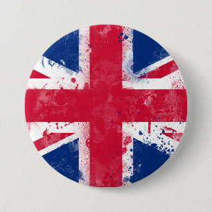 Flag of the United Kingdom or the Union Jack 3 Inch Round Button