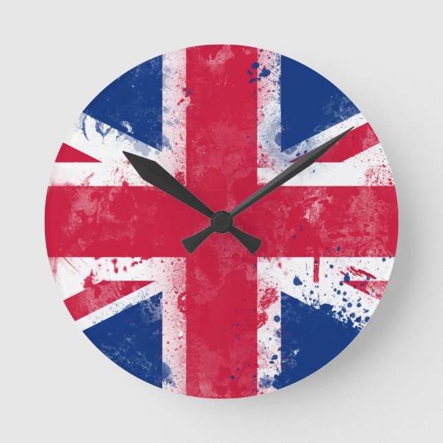 Flag of the United Kingdom or the Union Jack Round Clock (Front)