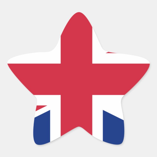 Flag of the United Kingdom Star Sticker (Front)