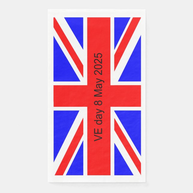 Flag of the United Kingdom VE day 2025  Napkin (Front)