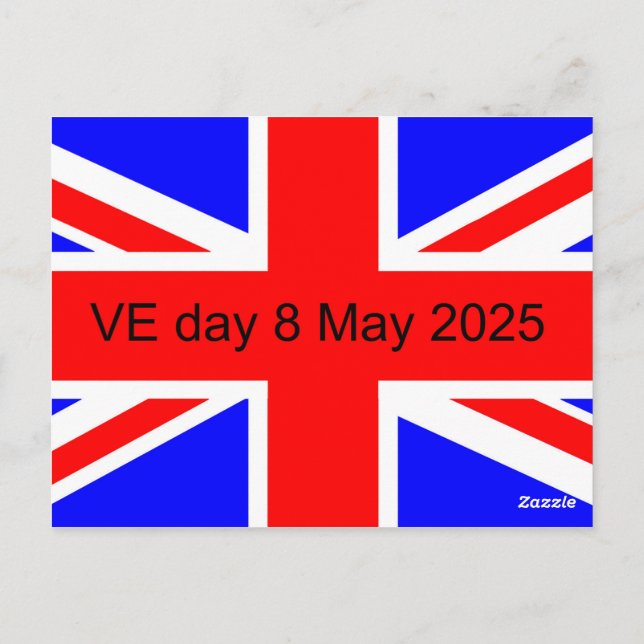 Flag of the United Kingdom VE day 2025  Postcard (Back)