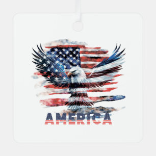 Flag of the United States. America Metal Ornament