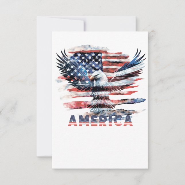 Flag of the United States. America Thank You Card (Front)
