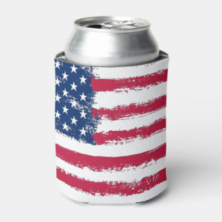Flag of the United States Brushed Grunge Can Cooler