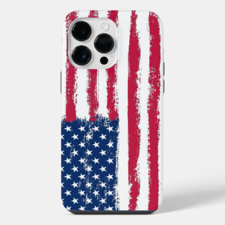Flag of the United States Brushed Grunge iPhone 14 Pro Max Case