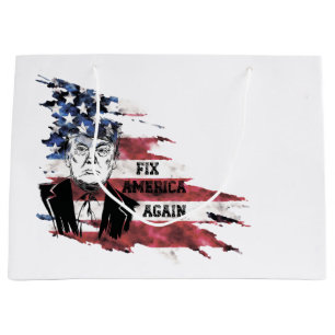 Flag of the United States.Donald Trump. Large Gift Bag