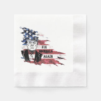 Flag of the United States.Donald Trump. Napkin