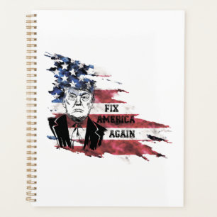Flag of the United States.Donald Trump. Planner
