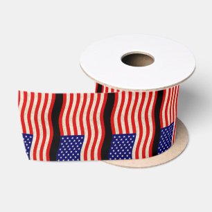 Flag of the United States of America - grungy Satin Ribbon
