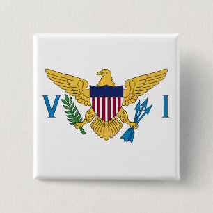 Flag of the United States Virgin Islands 2 Inch Square Button