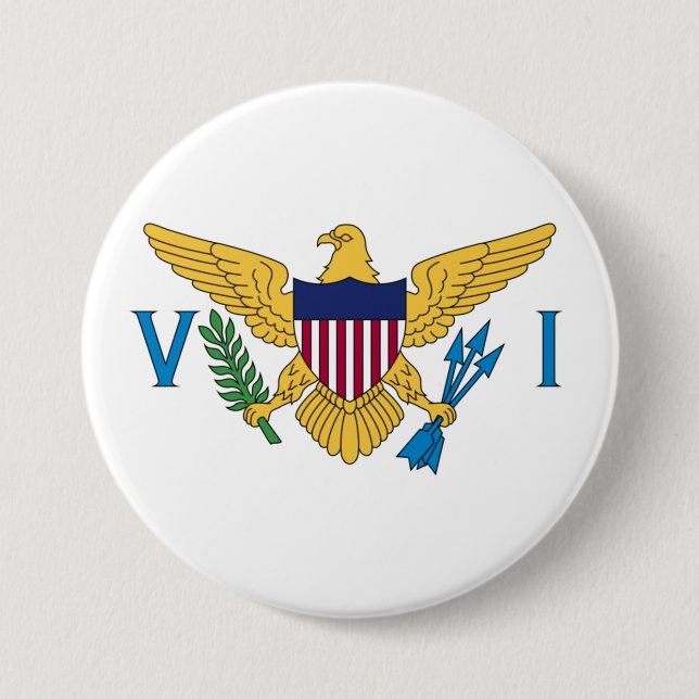 Flag of the United States Virgin Islands 3 Inch Round Button (Front)