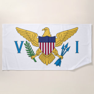 Flag of the United States Virgin Islands Beach Towel