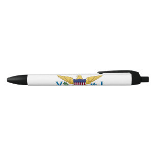 Flag of the United States Virgin Islands Black Ink Pen