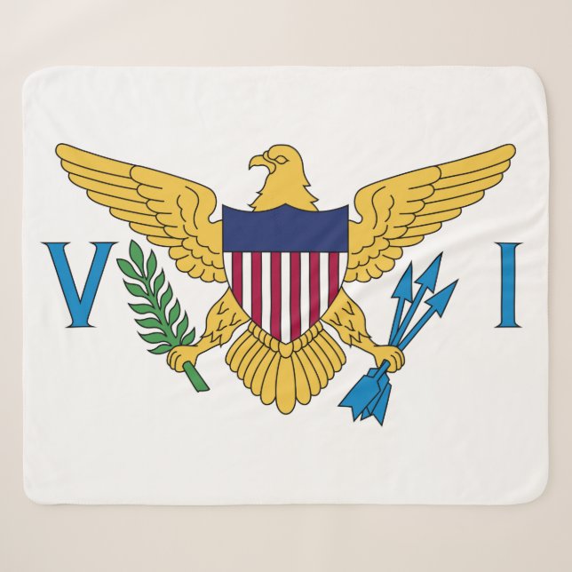 Flag of the United States Virgin Islands Sherpa Blanket (Front (Horizontal))