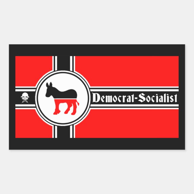 Flag of the US Democrat Socialist Party Sticker (Front)