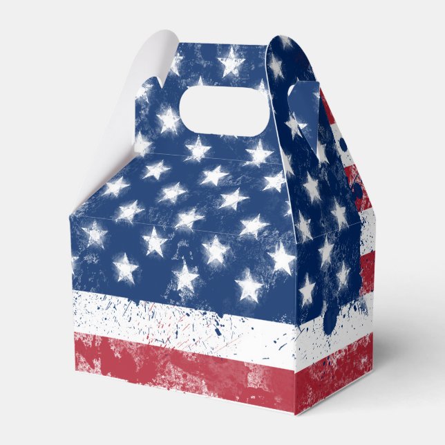 Flag of the USA Favor Box (Back Side)