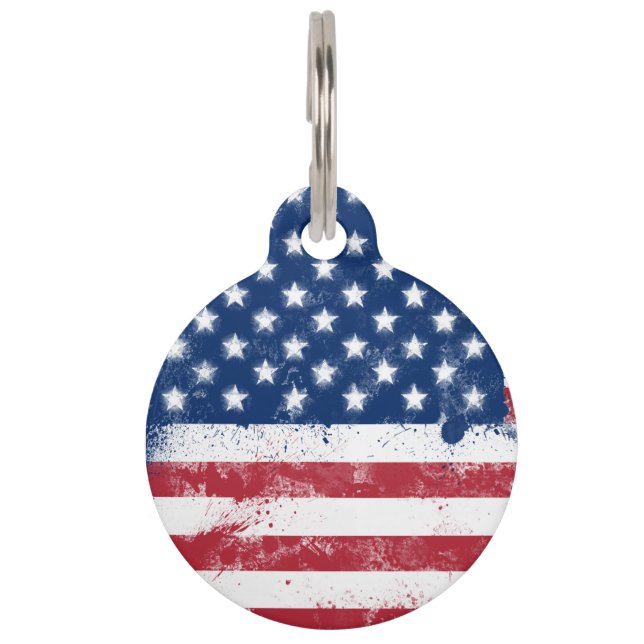 Flag of the USA Pet Tag (Front)