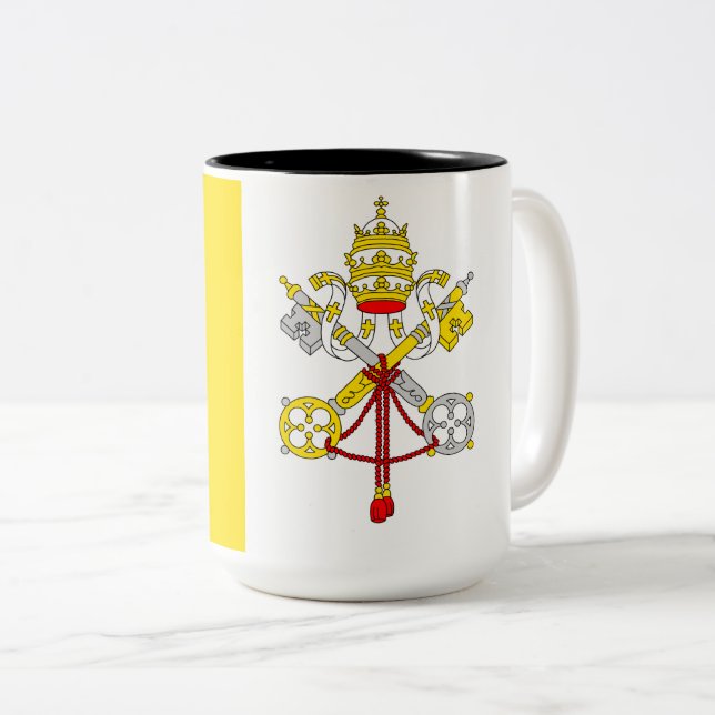 Flag of the Vatican City State Two-Tone Coffee Mug (Front Right)