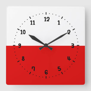 Flag of Thuringia Square Wall Clock