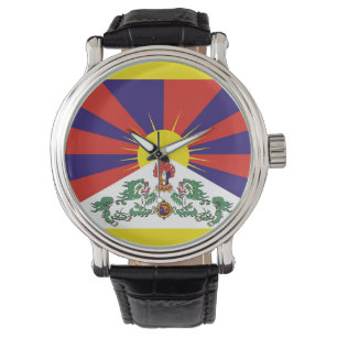 Flag of Tibet  or Snow Lion Flag Watch