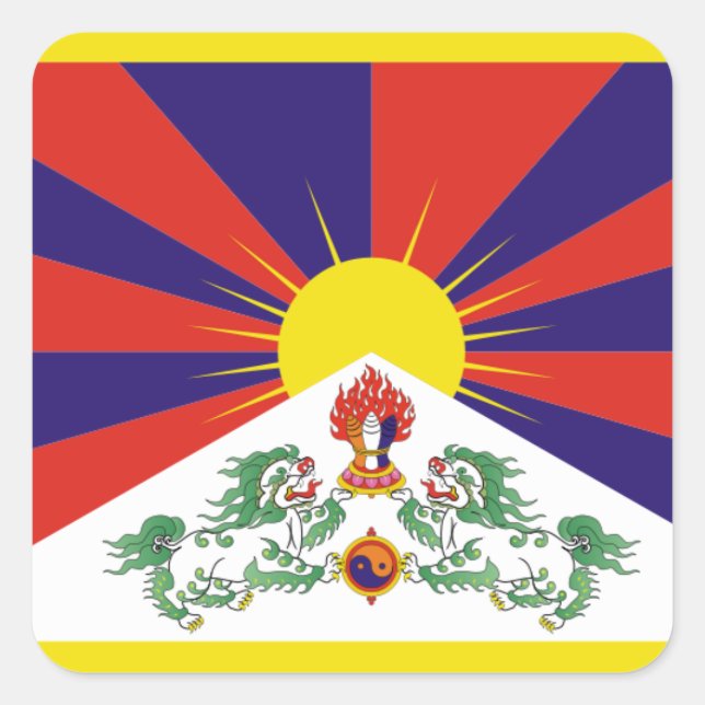 Flag of Tibet Square Sticker (Front)