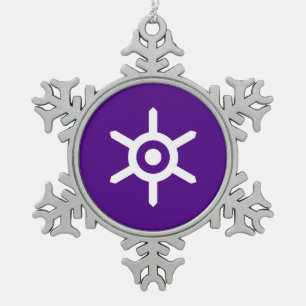 Flag of Tokyo prefecture, Japan Snowflake Pewter Christmas Ornament