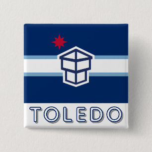 Flag of Toledo, Ohio 2 Inch Square Button