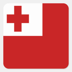 FLAG OF TONGA SQUARE STICKER