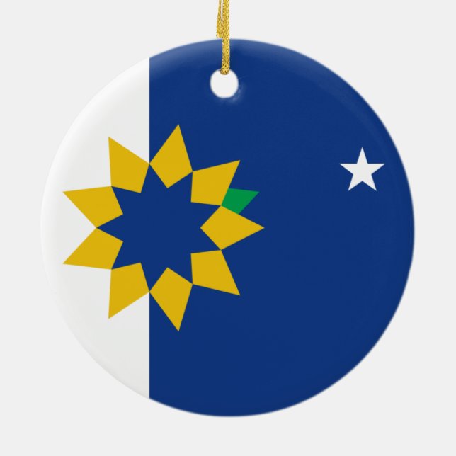 Flag of Topeka (Kansas) Ceramic Ornament (Back)