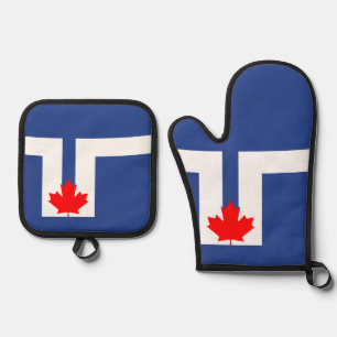 Flag of Toronto, Ontario Oven Mitt & Pot Holder Set