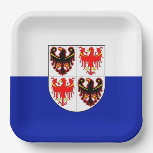 Flag of Trentino-Alto Adige (Italy)  Paper Plate