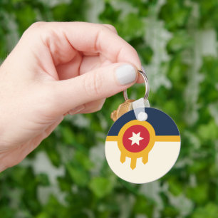 Flag of Tulsa city, Oklahoma State Keychain