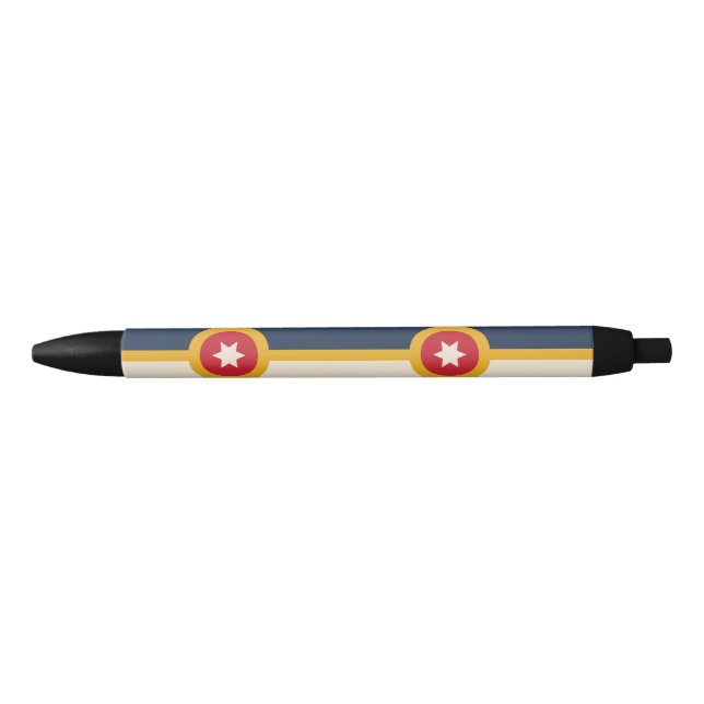 Flag of Tulsa, Oklahoma Black Ink Pen (Front)