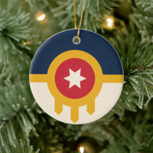 Flag of Tulsa (Oklahoma) Ceramic Ornament