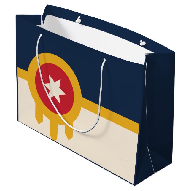 Flag of Tulsa, Oklahoma Large Gift Bag (Back Angled)