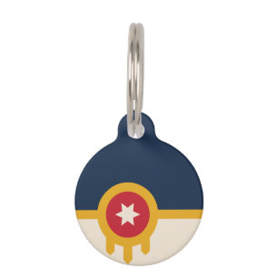 Flag of Tulsa, Oklahoma Pet Tag