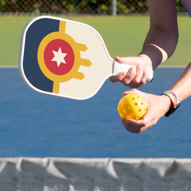 Flag of Tulsa, Oklahoma Pickleball Paddle (Insitu)